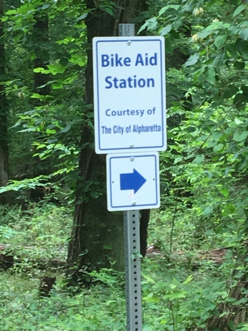 Two Bike Aid Stations on Greenway